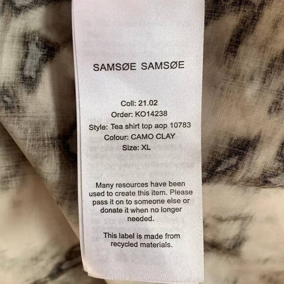 NWT Samsoe Samsoe Tea Shirt Top in Camo Clay - Picture 6 of 11